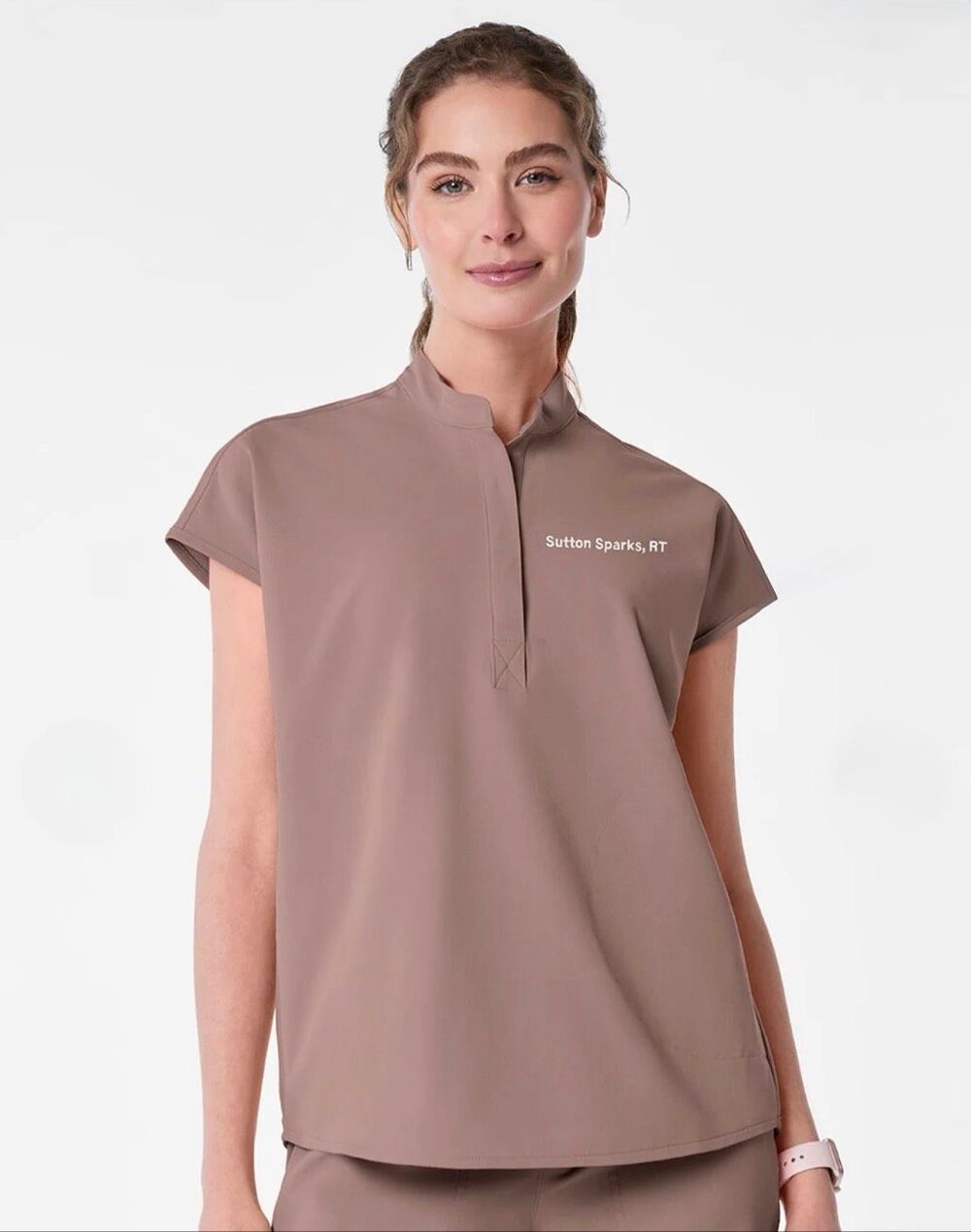 Figs NWT Size 3XL Rafaela Scrub Top - Smokey Taupe plus size